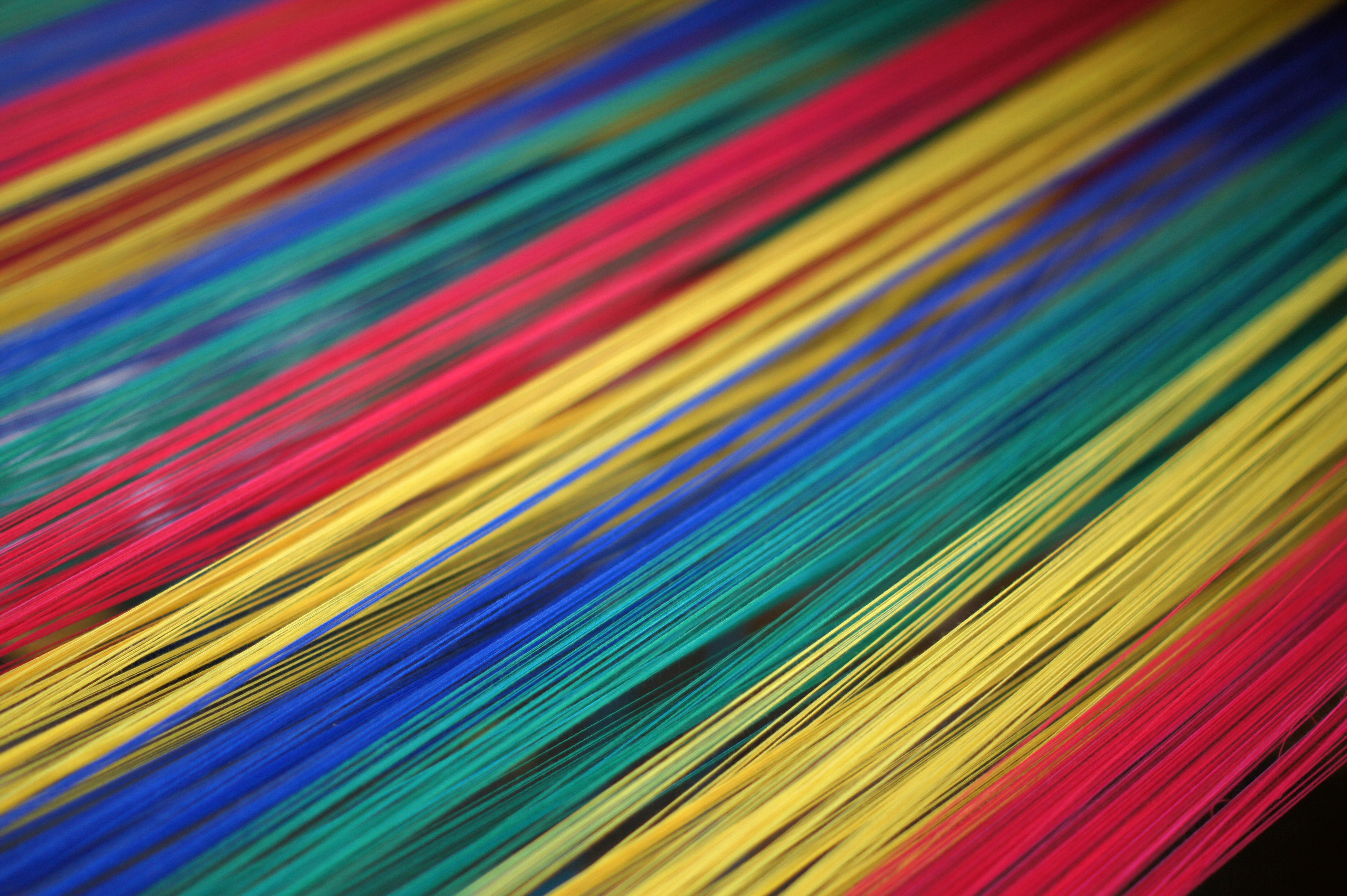 Colorful woven textile threads